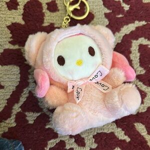 Cute Pink Plush Keychain